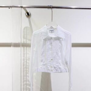 Authentic Chanel Classic White Button Down Shirt
